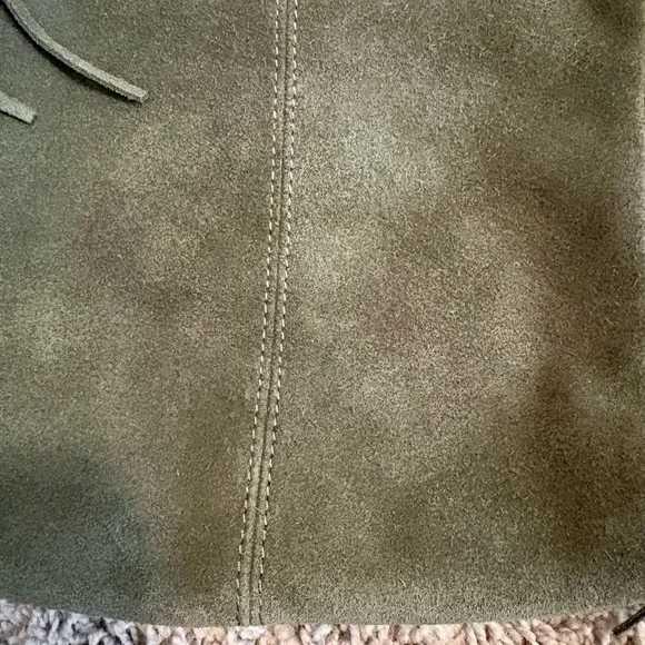 Maje M Bag - Fringe Olive Green Suede - Picture 6 of 8